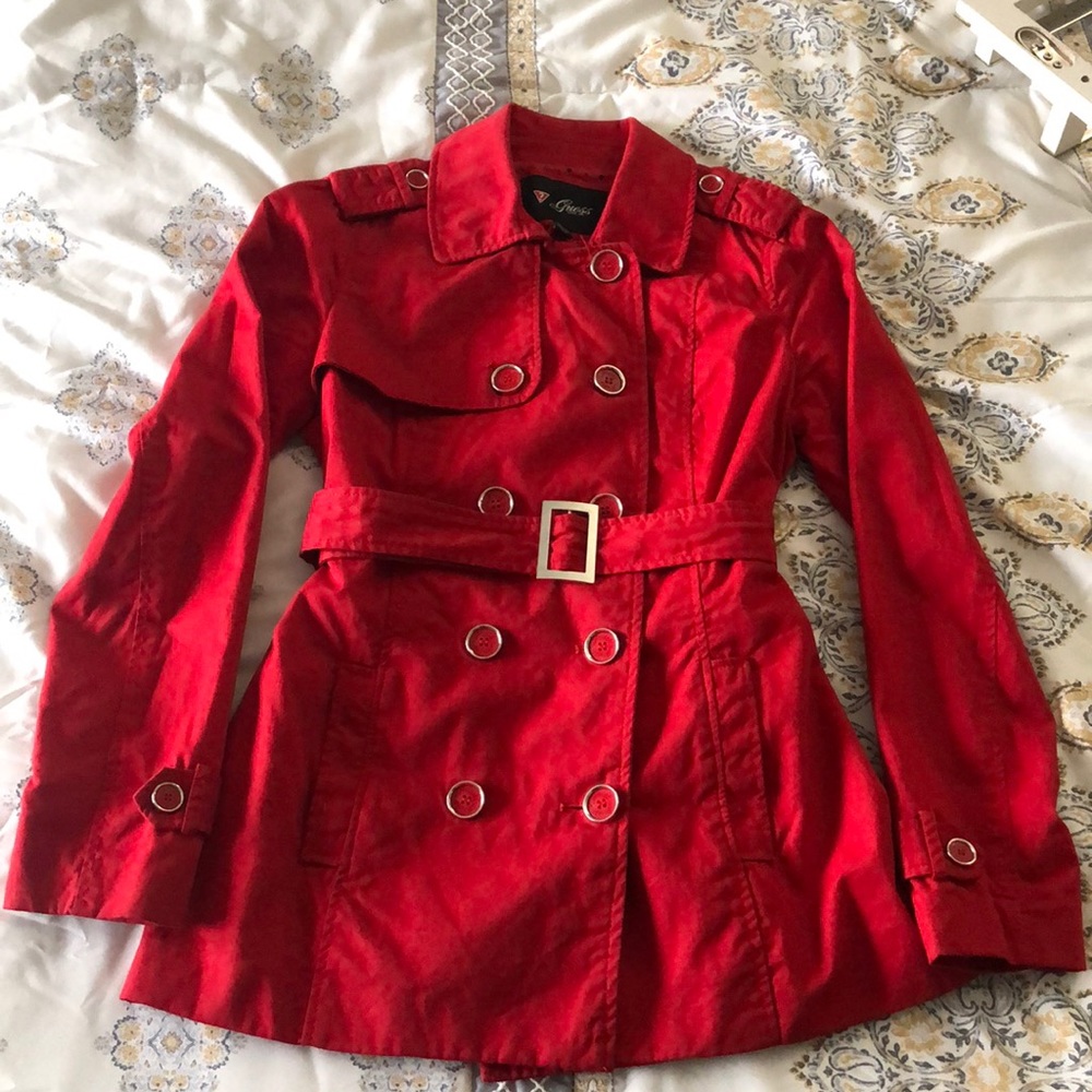 Guess Belted Red Coat